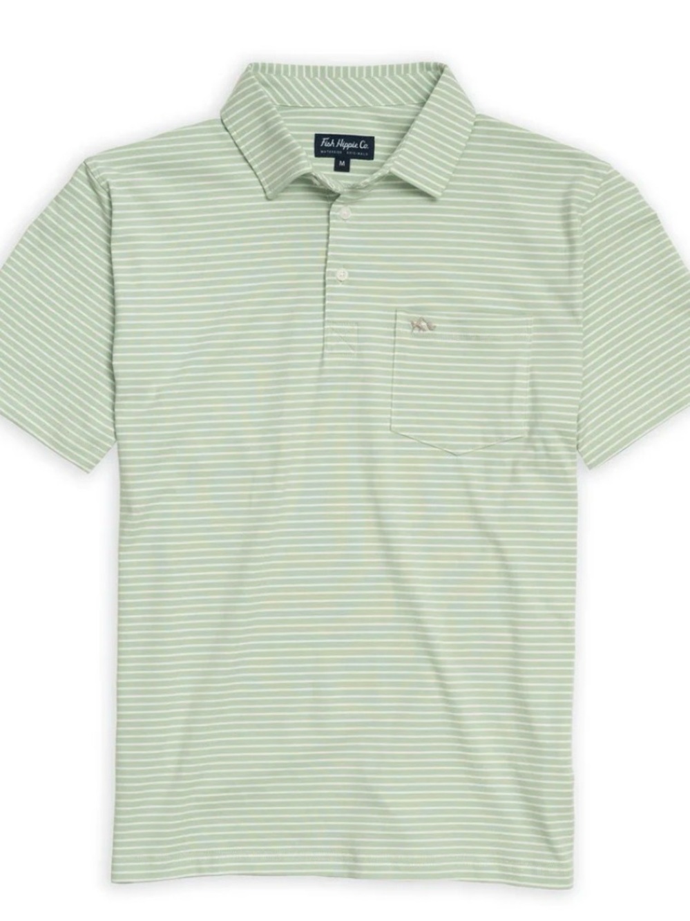 Men's Light Blue Micro-Stripe Polo with Chest Pocket